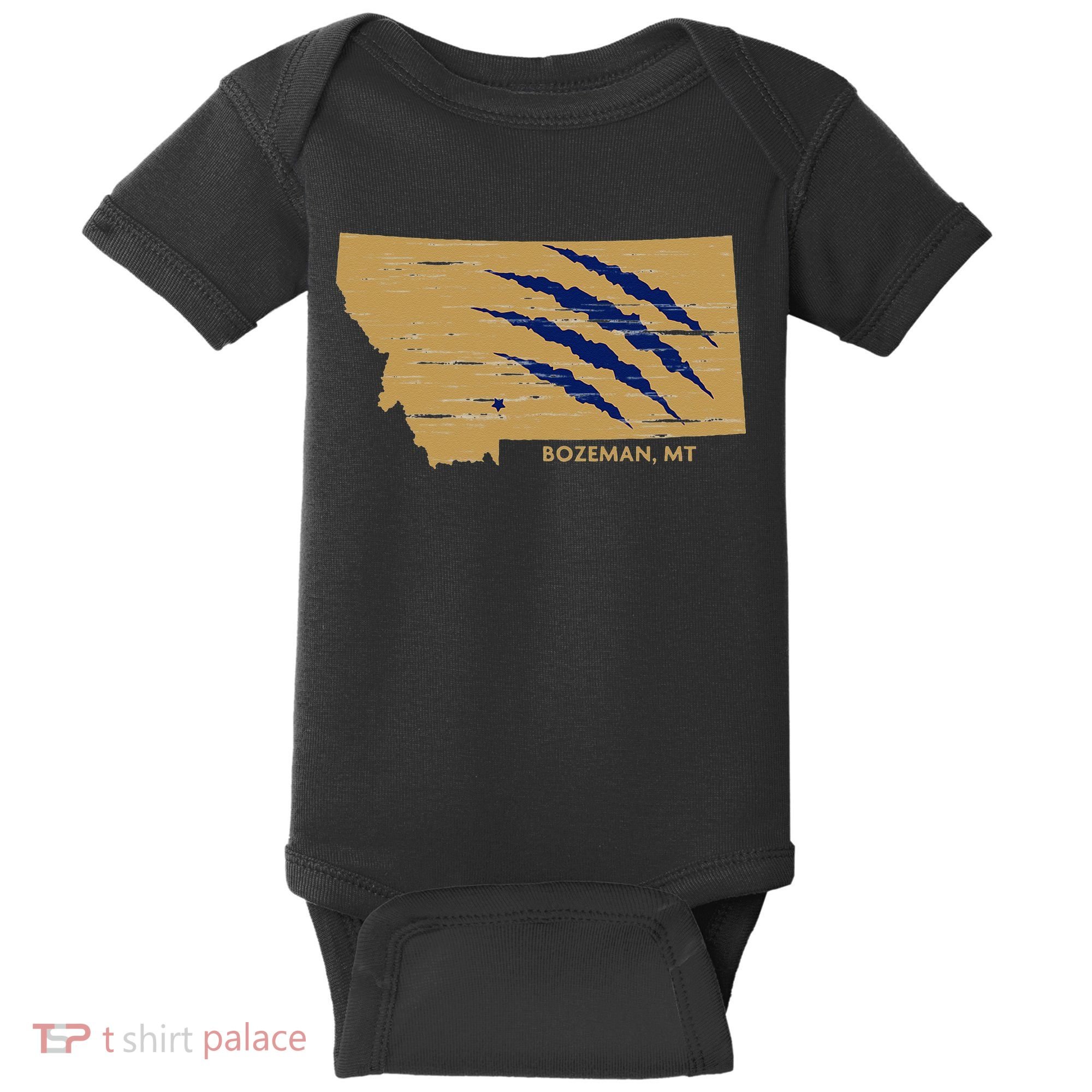 State Of Montana Wild Animal Bobcat Bear Big Cat Scratch Baby Bodysuit
