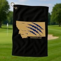 State Of Montana Wild Animal Bobcat Bear Big Cat Scratch Golf Towel thumb 1