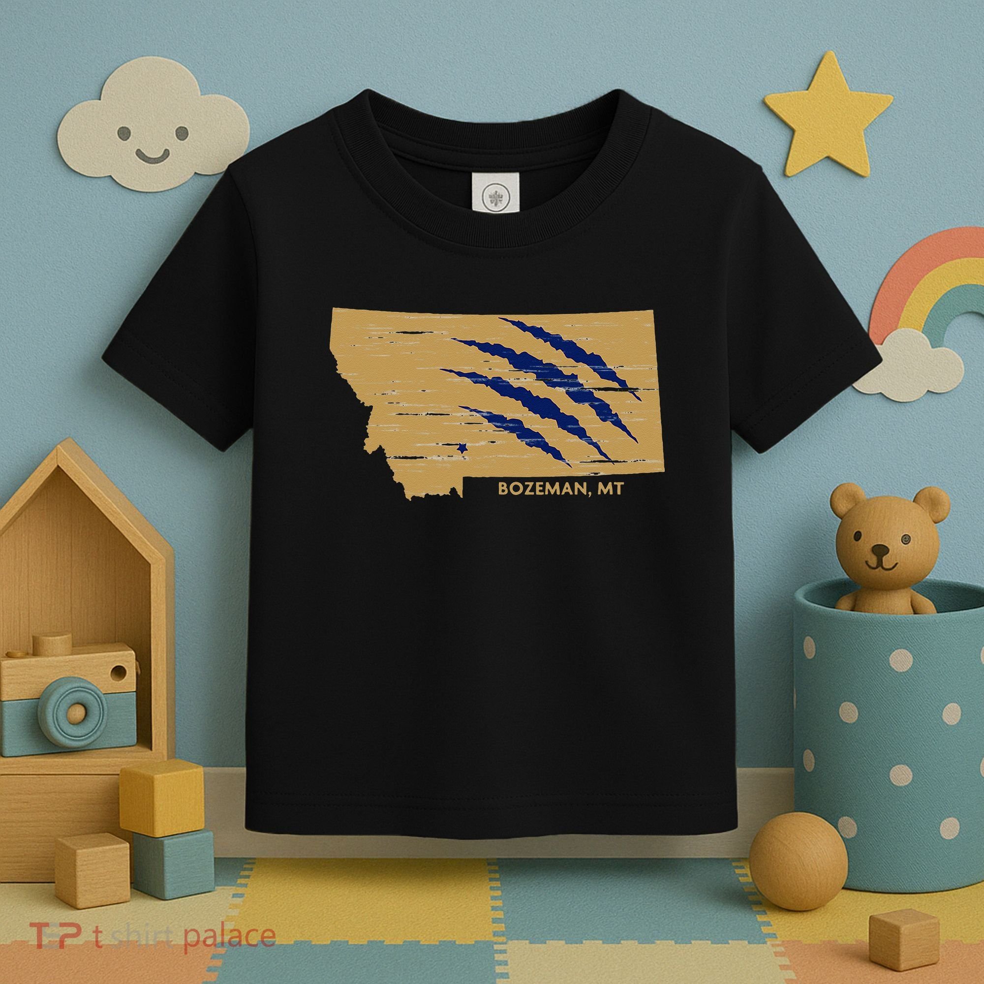 State Of Montana Wild Animal Bobcat Bear Big Cat Scratch Toddler T-Shirt