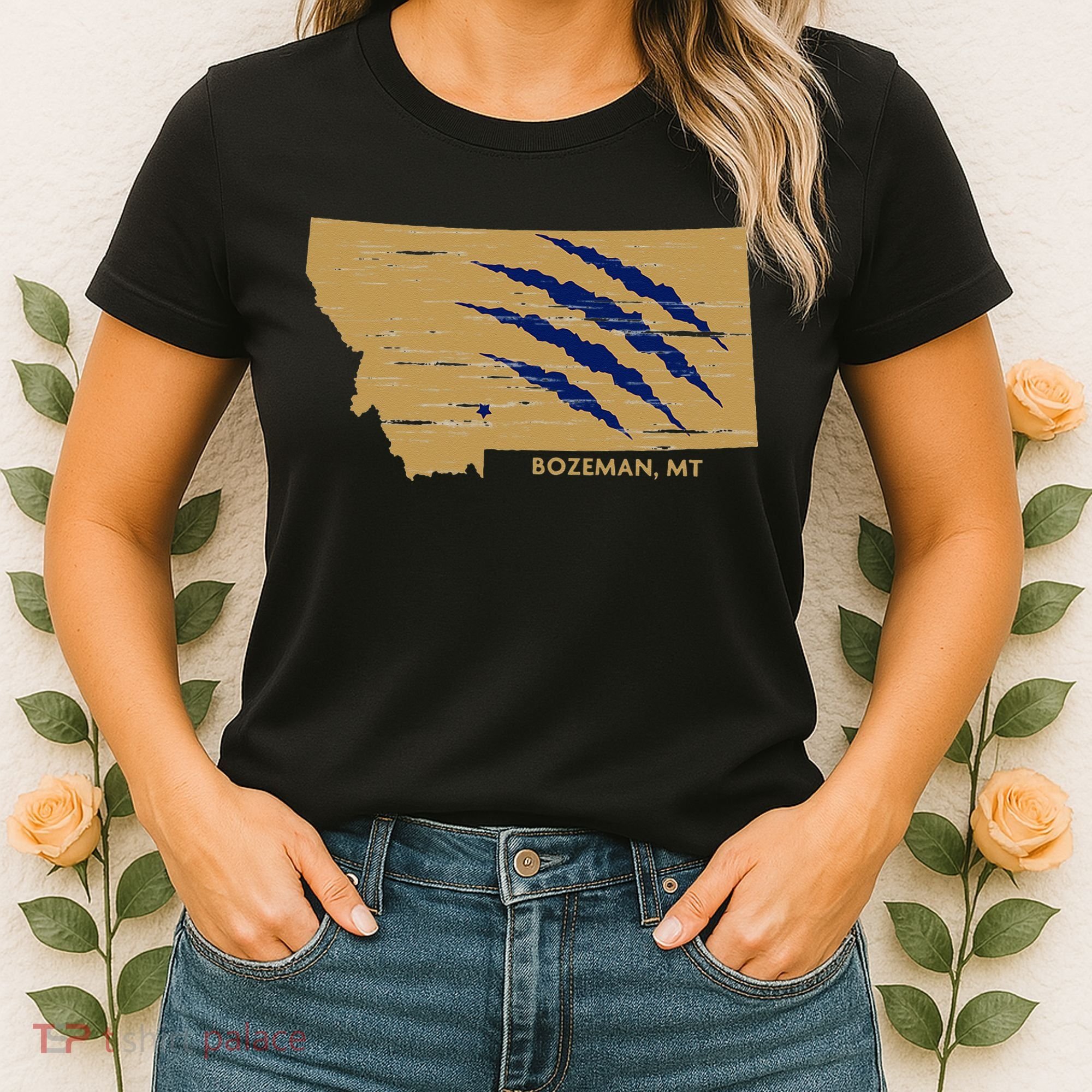 State Of Montana Wild Animal Bobcat Bear Big Cat Scratch Women's T-Shirt