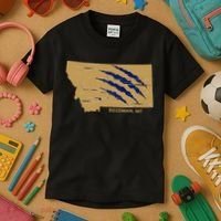 State Of Montana Wild Animal Bobcat Bear Big Cat Scratch Kids T-Shirt thumb 3