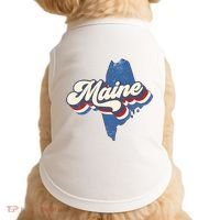 State Of Maine Retro Logo Doggie Tank thumb 0