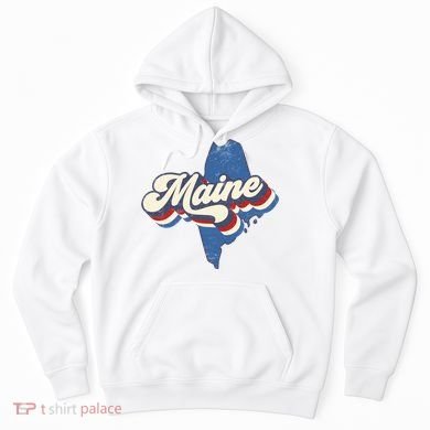 State Of Maine Retro Logo Hoodie