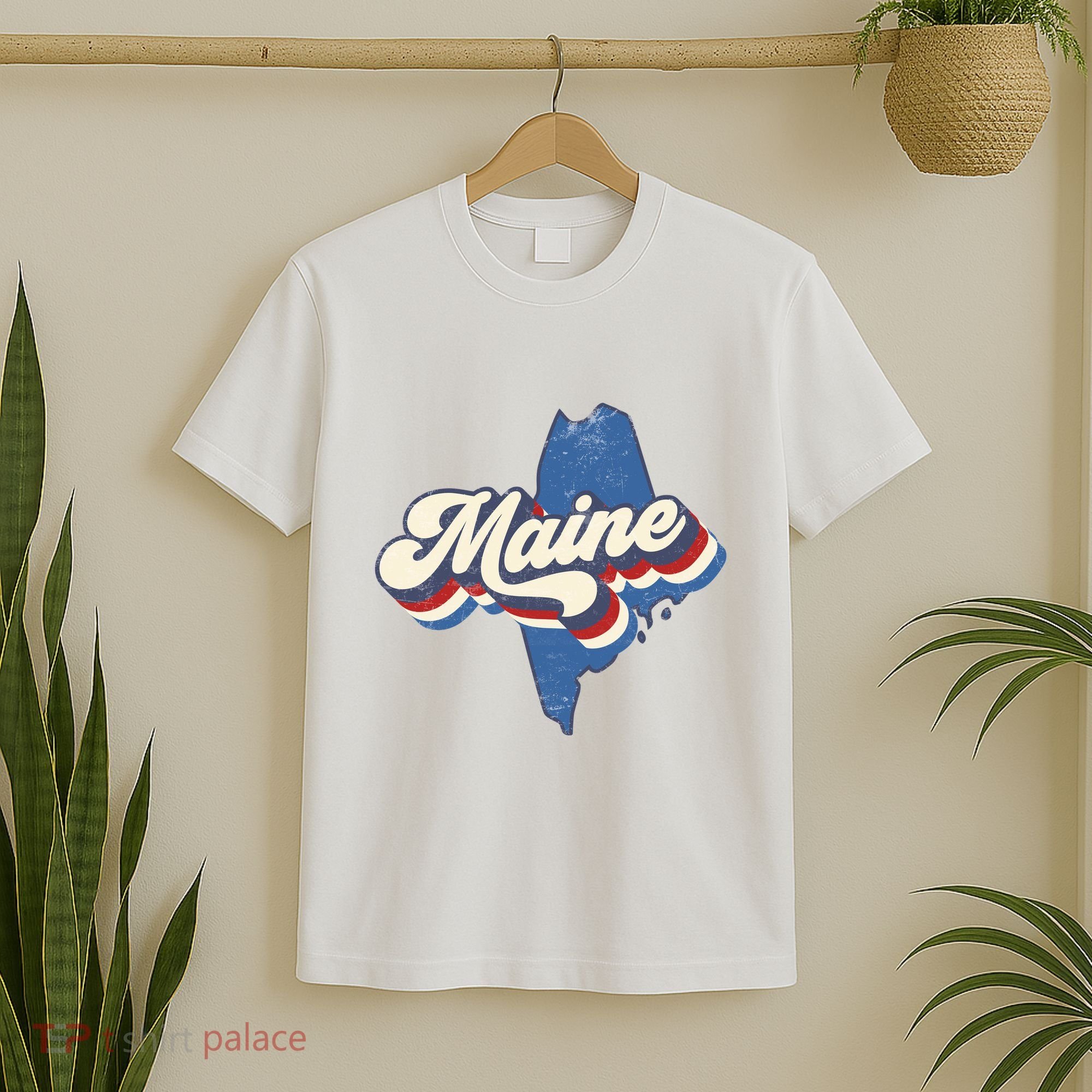 State Of Maine Retro Logo T-Shirt