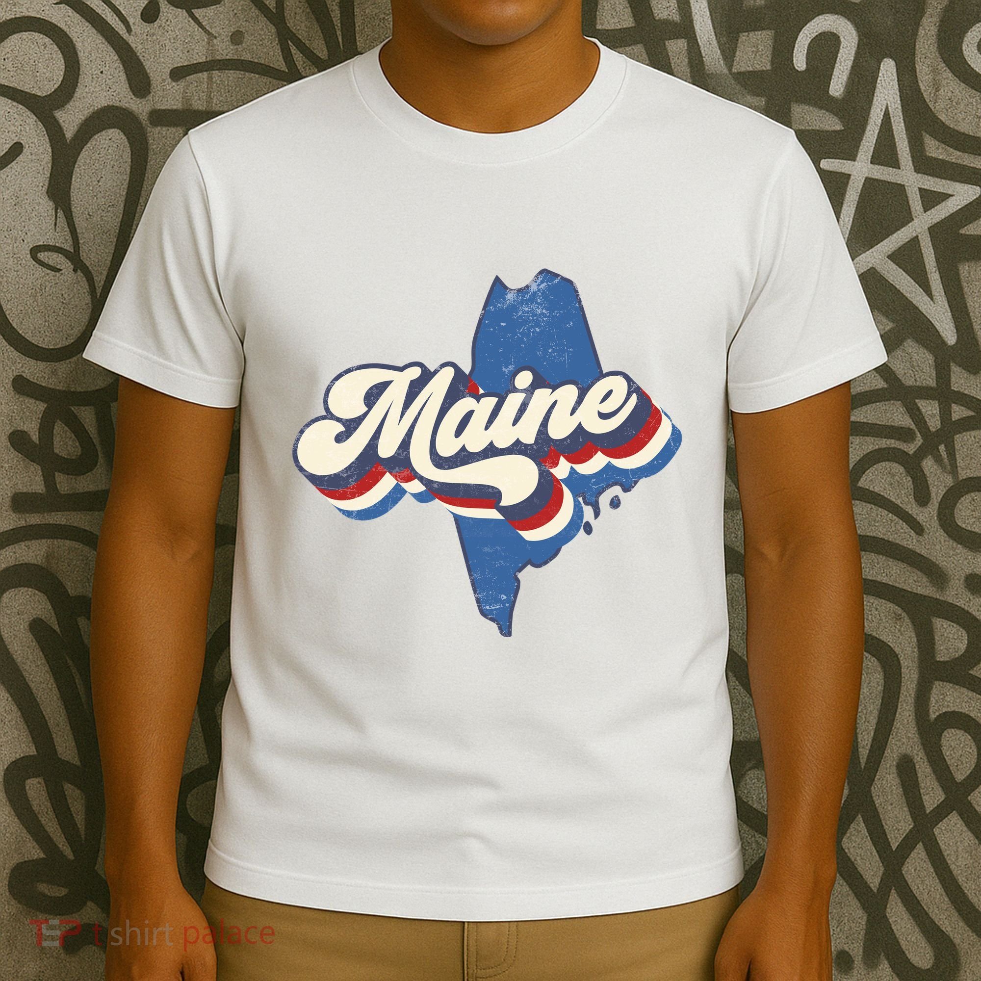 State Of Maine Retro Logo T-Shirt