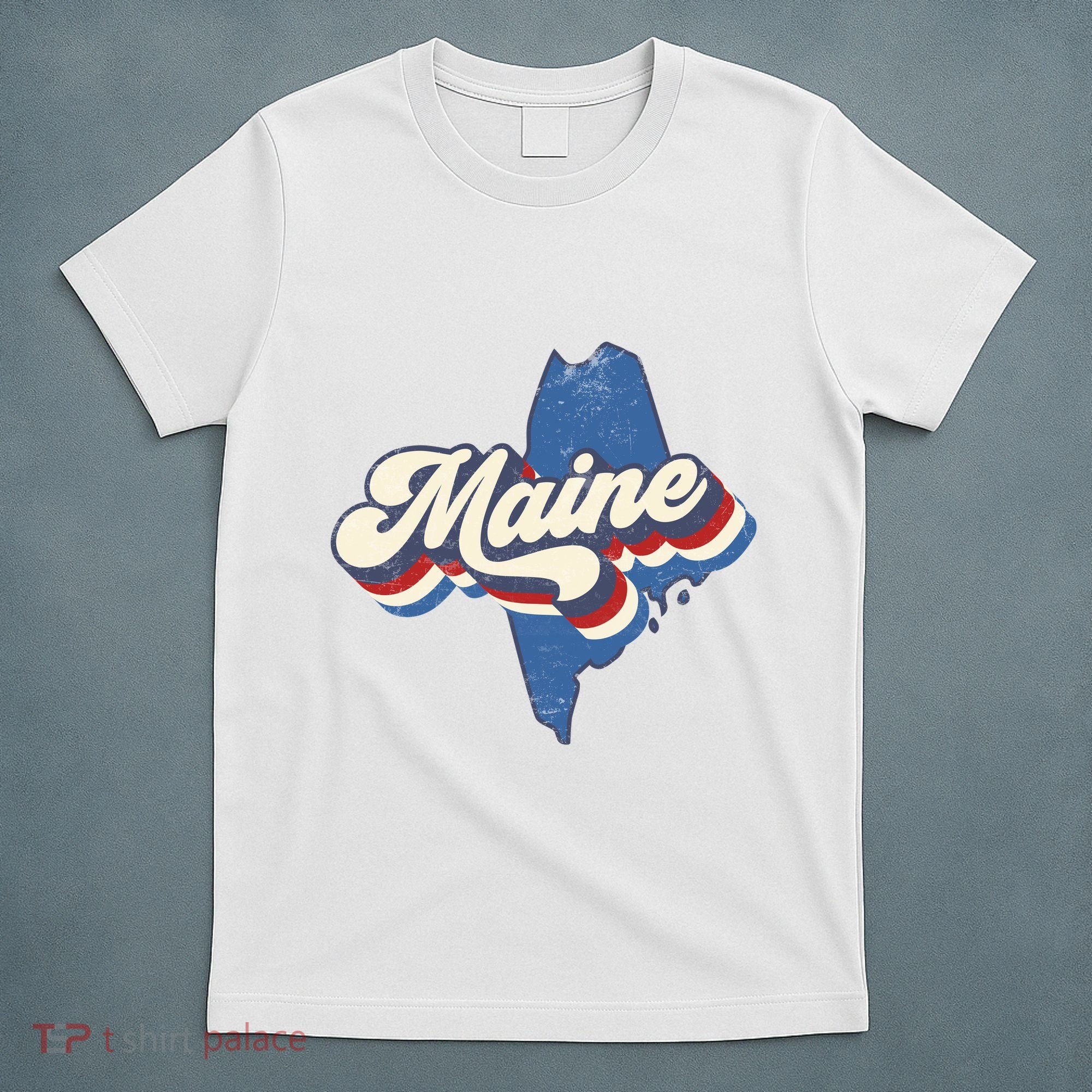 State Of Maine Retro Logo T-Shirt
