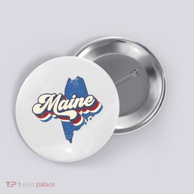 State Of Maine Retro Logo Button