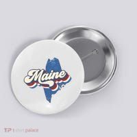 State Of Maine Retro Logo Button thumb 0