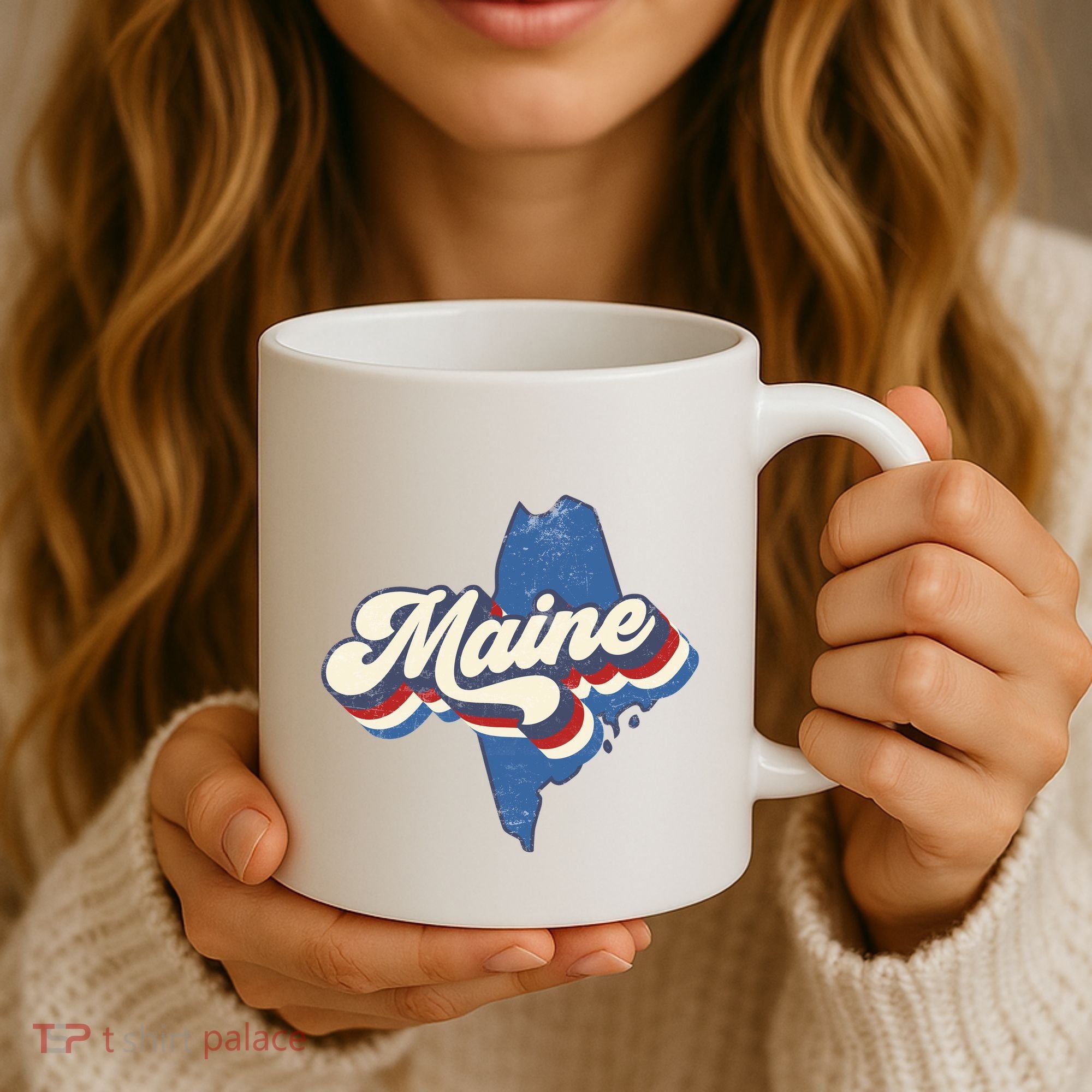 State Of Maine Retro Logo Coffee Mug