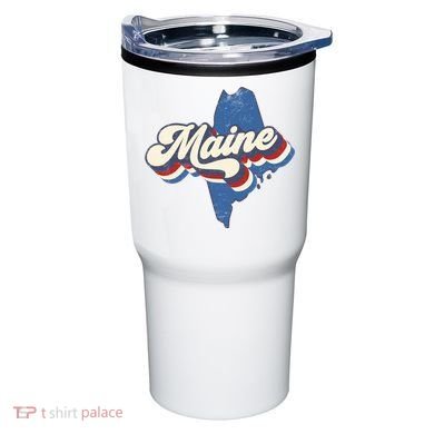 State Of Maine Retro Logo Tumbler