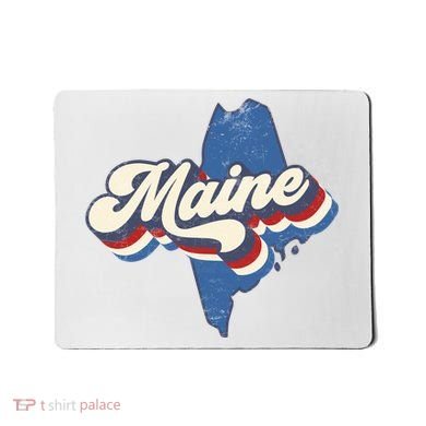 State Of Maine Retro Logo Mousepad