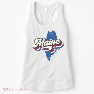 State Of Maine Retro Logo Women's Tank Top