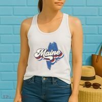 State Of Maine Retro Logo Women's Tank Top thumb 2