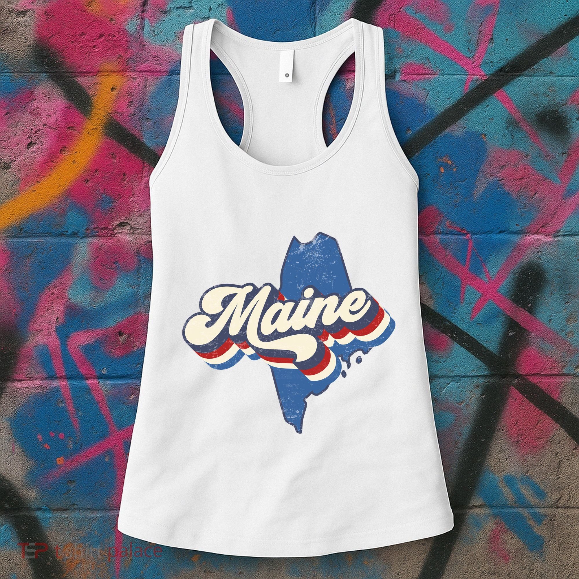 State Of Maine Retro Logo Women's Tank Top