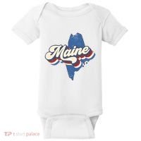 State Of Maine Retro Logo Baby Bodysuit thumb 0