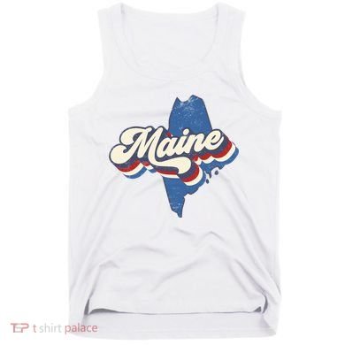 State Of Maine Retro Logo Tank Top