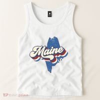 State Of Maine Retro Logo Tank Top thumb 2