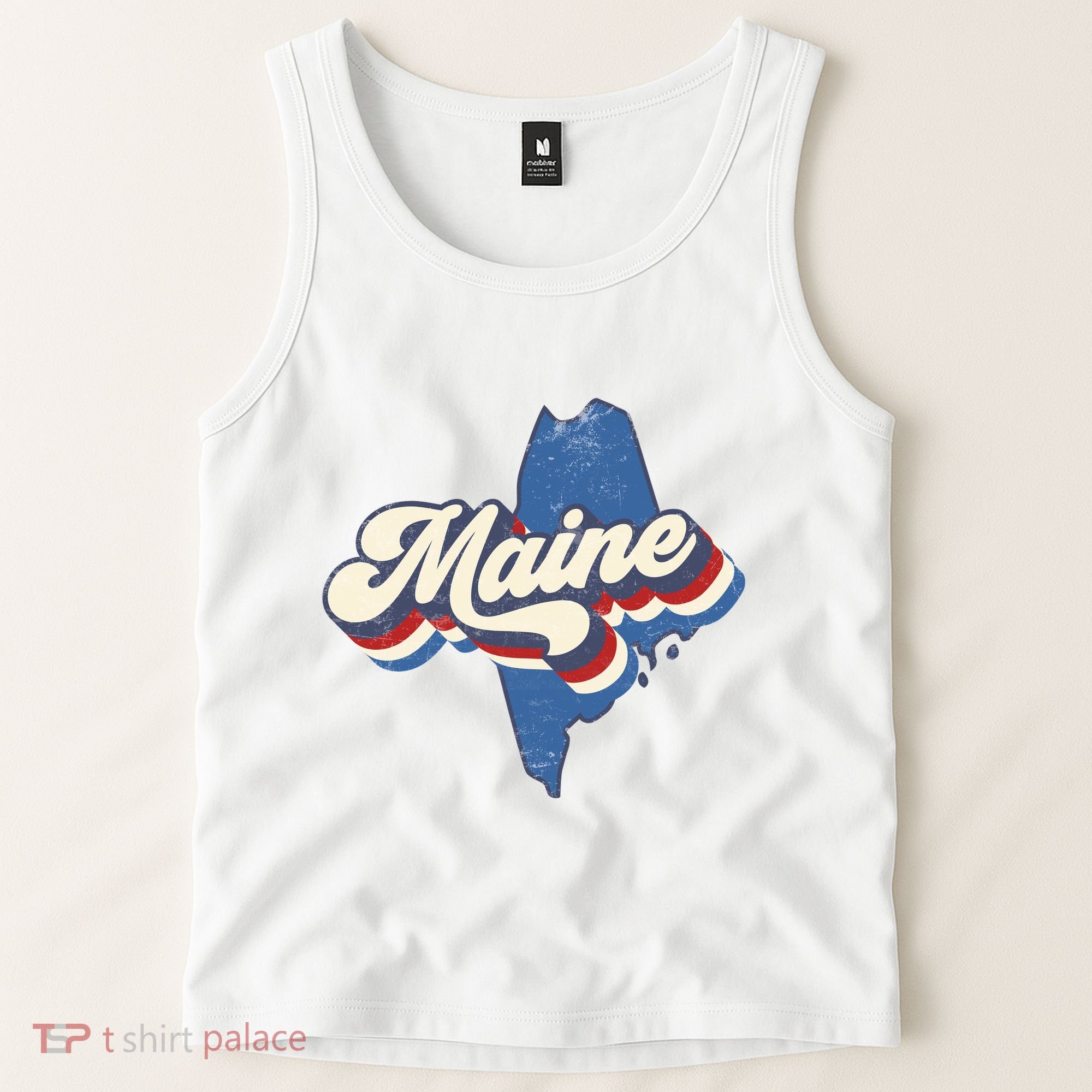 State Of Maine Retro Logo Tank Top