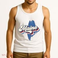 State Of Maine Retro Logo Tank Top thumb 3