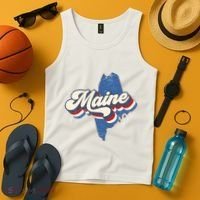 State Of Maine Retro Logo Tank Top thumb 4