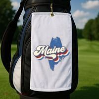 State Of Maine Retro Logo Golf Towel thumb 2