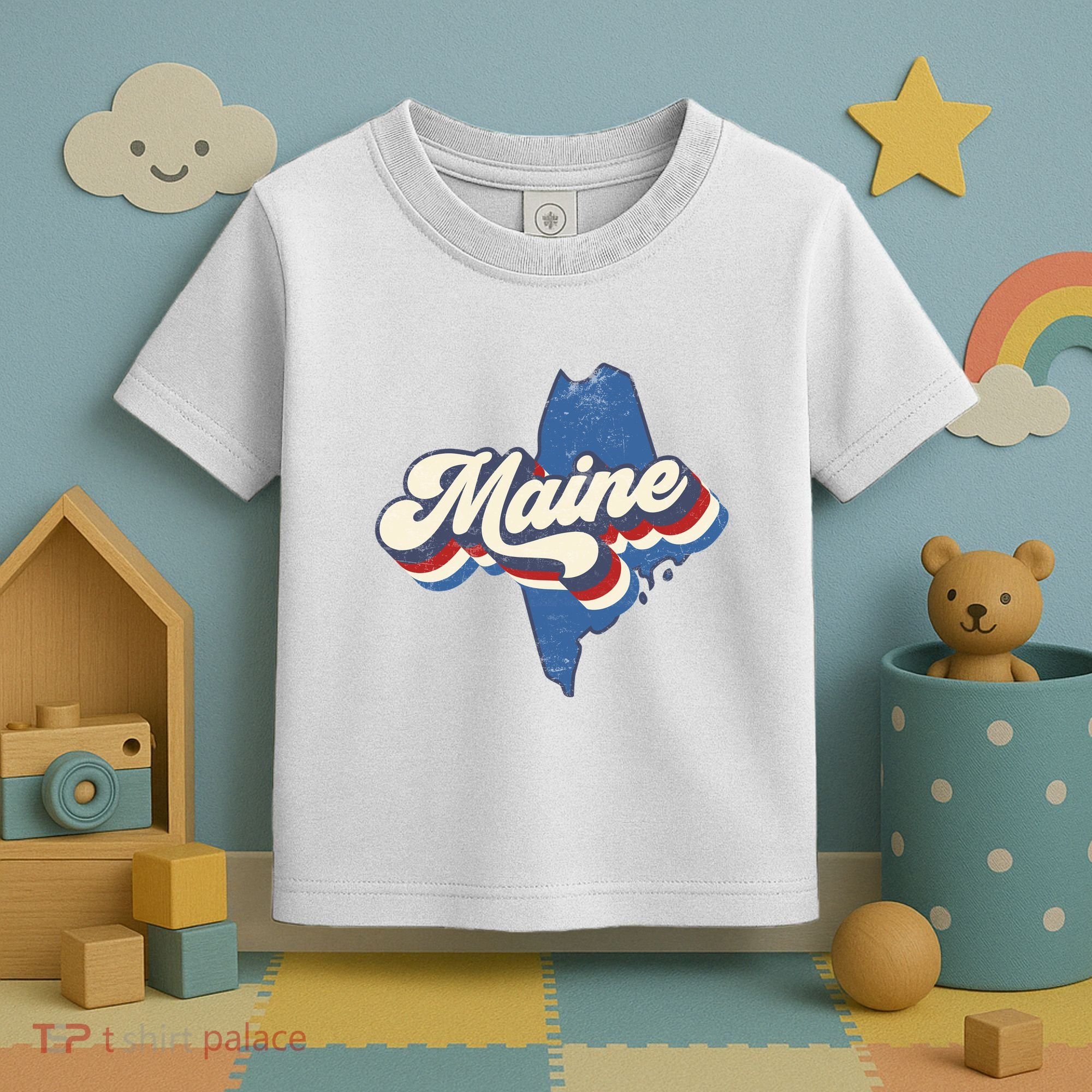 State Of Maine Retro Logo Toddler T-Shirt