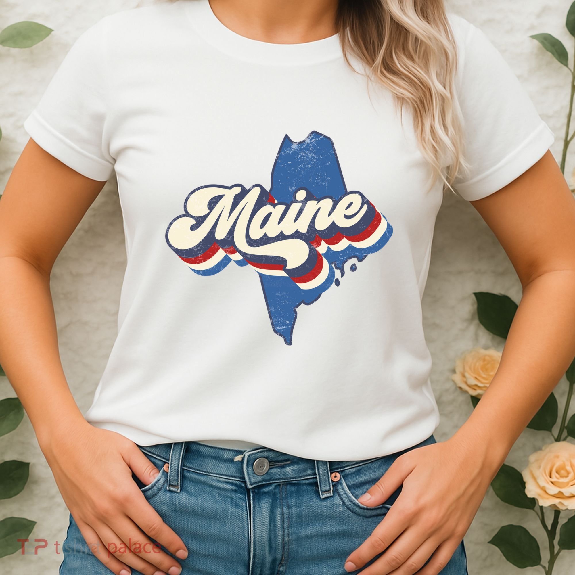 State Of Maine Retro Logo Women's T-Shirt