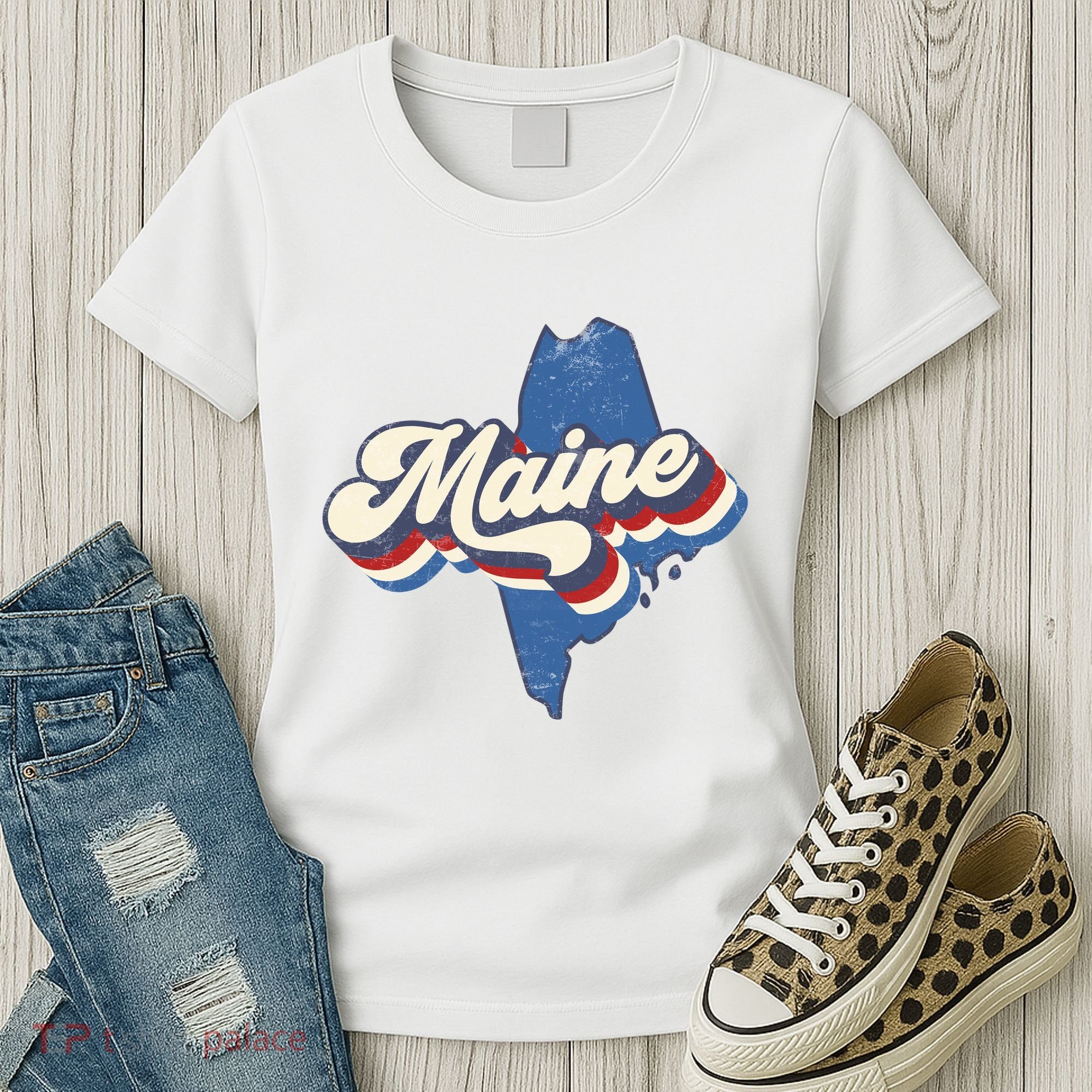 State Of Maine Retro Logo Women's T-Shirt