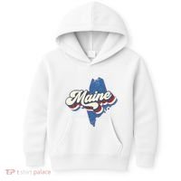 State Of Maine Retro Logo Kids Hoodie thumb 0