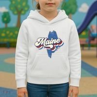 State Of Maine Retro Logo Kids Hoodie thumb 3