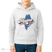 State Of Maine Retro Logo Kids Hoodie thumb 4