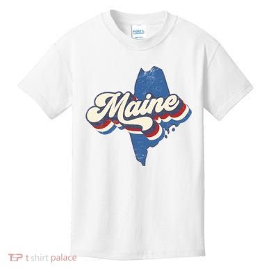 State Of Maine Retro Logo Kids T-Shirt
