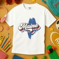 State Of Maine Retro Logo Kids T-Shirt thumb 3