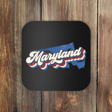 State Of Maryland Retro Logo Coaster