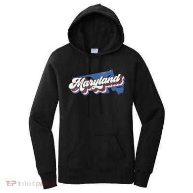 State Of Maryland Retro Logo Women's Hoodie