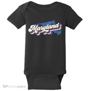 State Of Maryland Retro Logo Baby Bodysuit