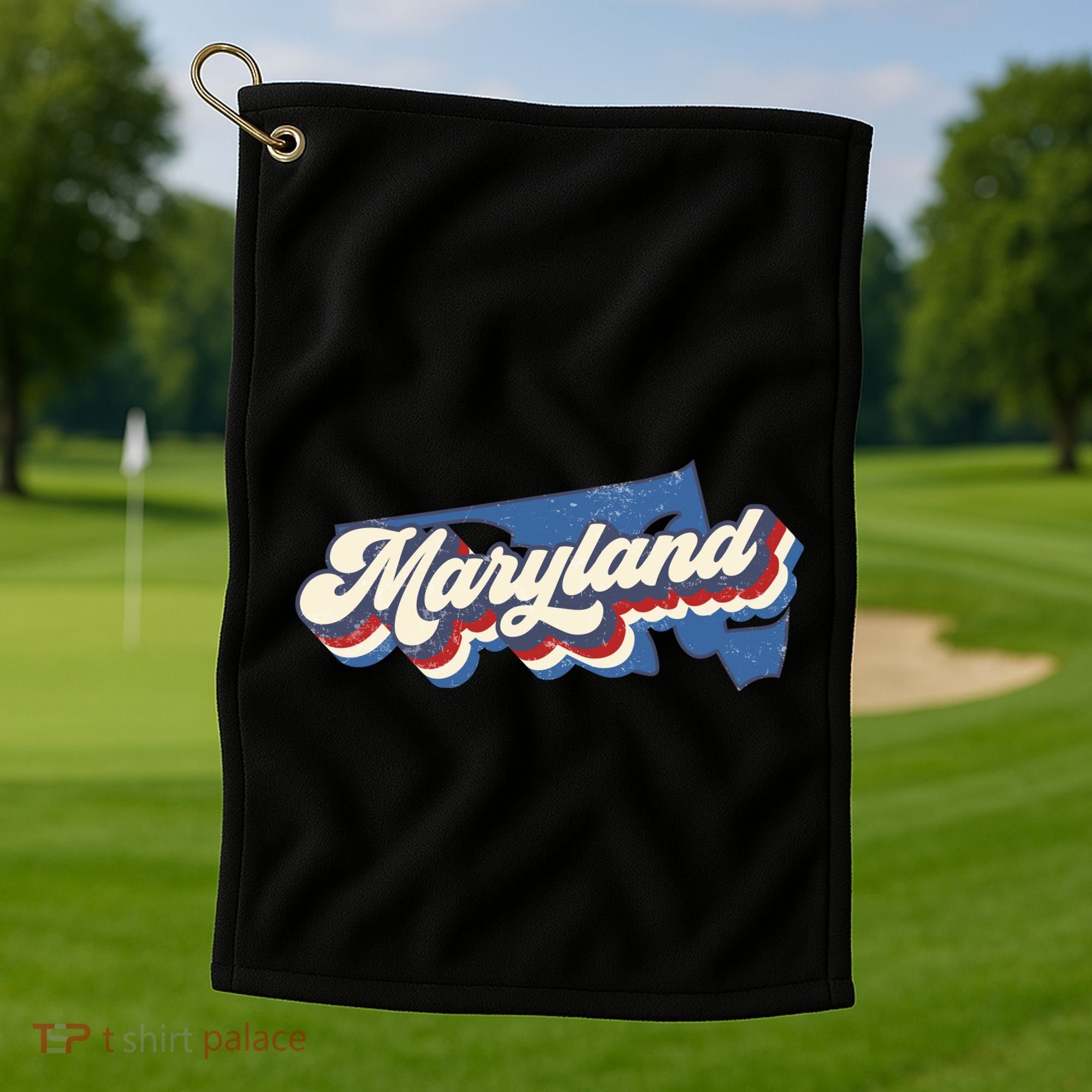 State Of Maryland Retro Logo Golf Towel