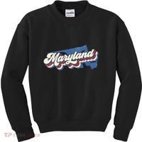 State Of Maryland Retro Logo Kids Sweatshirt thumb 0