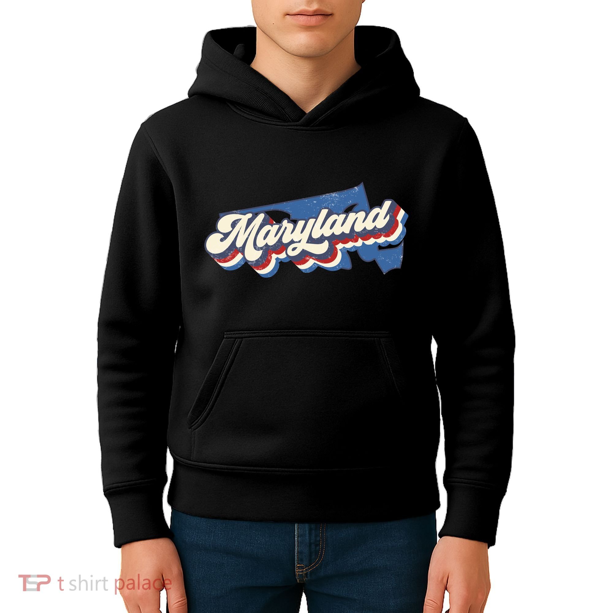 State Of Maryland Retro Logo Kids Hoodie