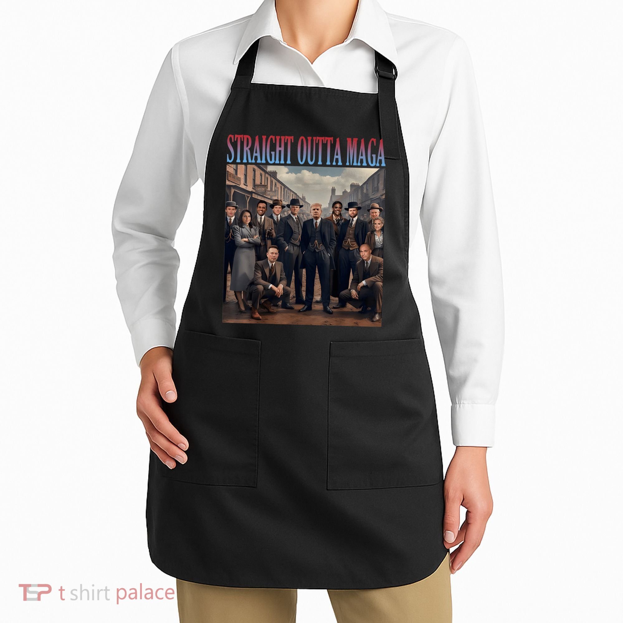 Straight Outta Maga Funny Trump 2024 Funny Apron