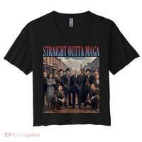 Straight Outta Maga Funny Trump 2024 Funny Women's Crop Top Tee thumb 0