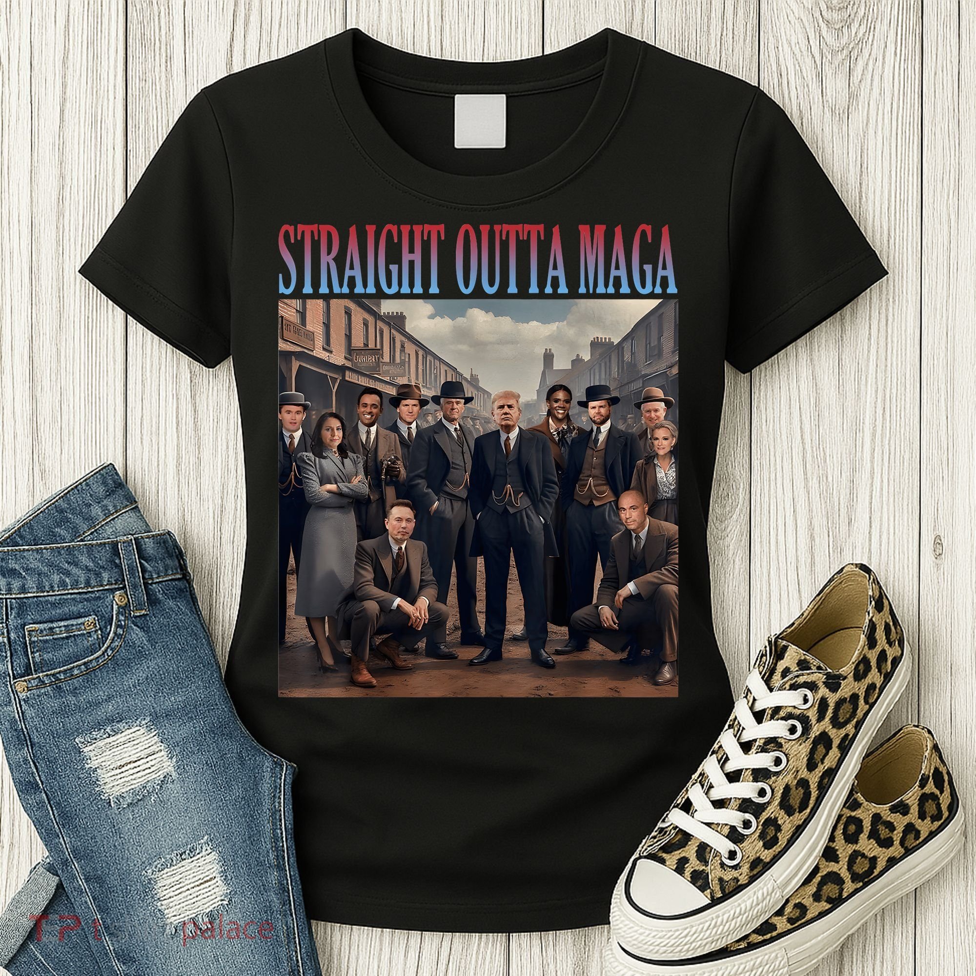 Straight Outta Maga Funny Trump 2024 Funny Women's T-Shirt