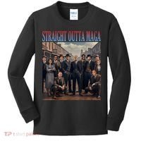 Straight Outta Maga Funny Trump 2024 Funny Kids Long Sleeve Shirt thumb 0