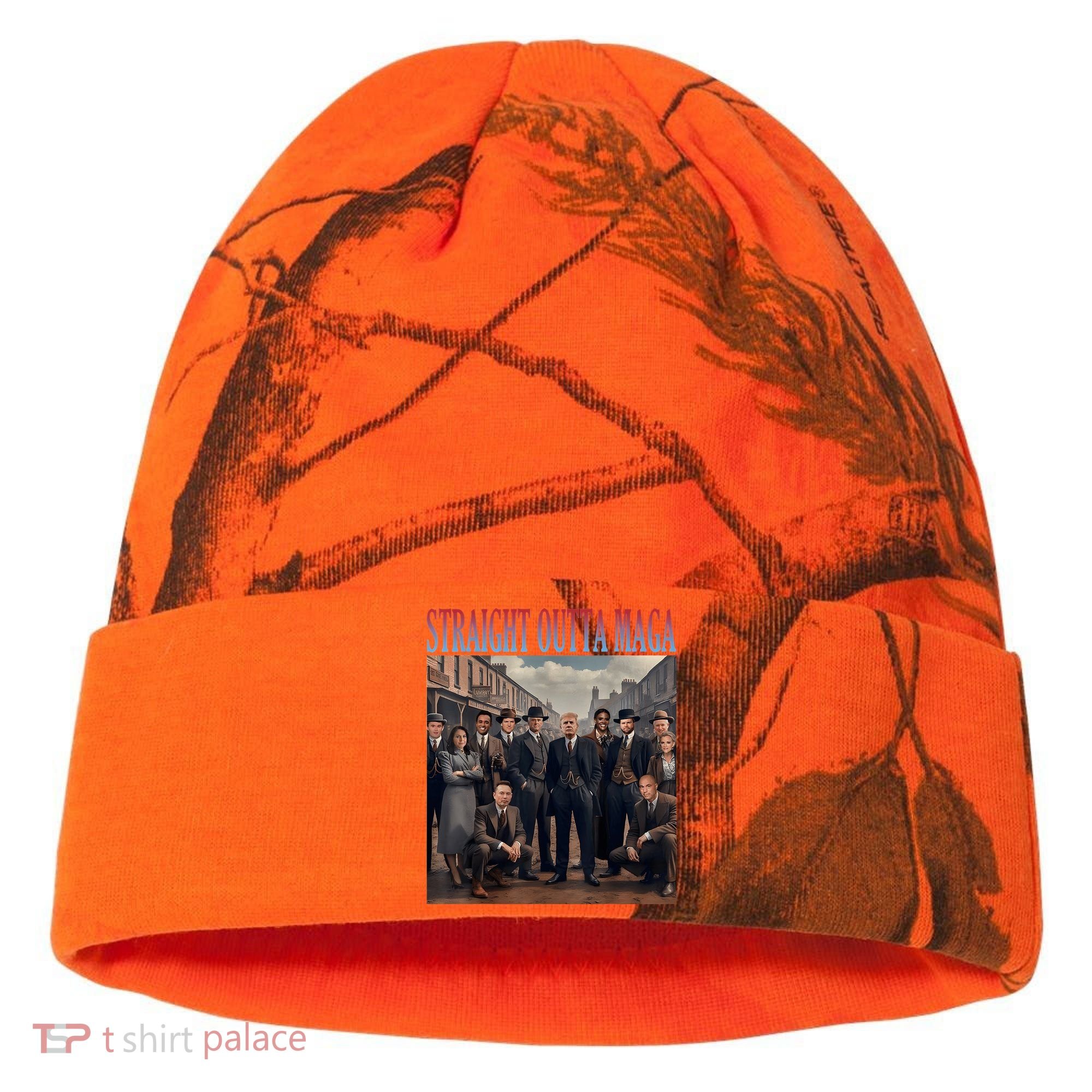 Straight Outta Maga Funny Trump 2024 Funny Kati Licensed 12" Camo Cuffed Beanie