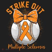 Strike Out Multiple Sclerosis Awareness Orange Ribbon Women's Sweatshirt thumb 2