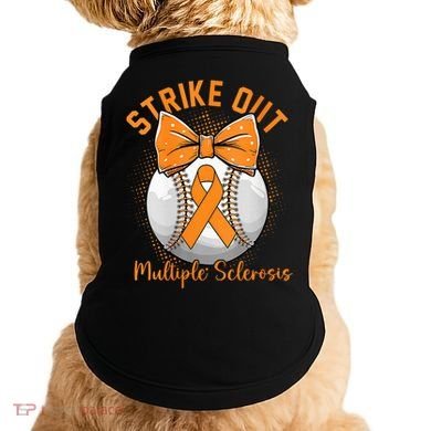 Strike Out Multiple Sclerosis Awareness Orange Ribbon Doggie Tank