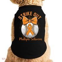 Strike Out Multiple Sclerosis Awareness Orange Ribbon Doggie Tank thumb 0