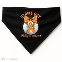 Strike Out Multiple Sclerosis Awareness Orange Ribbon USA-Made Doggie Bandana thumb 0