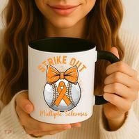 Strike Out Multiple Sclerosis Awareness Orange Ribbon Coffee Mug thumb 3