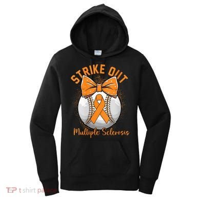 Strike Out Multiple Sclerosis Awareness Orange Ribbon Women's Hoodie